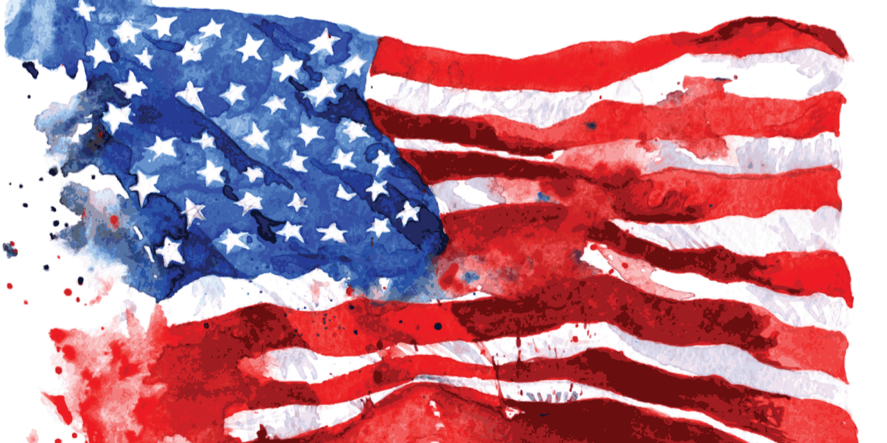 American flag watercolor