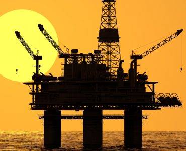 Oil rig silhouette