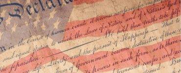 American flag and Declaration of Independence