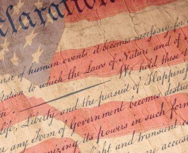 American flag and Declaration of Independence