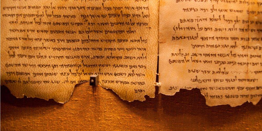Dead Sea Scrolls on display at the caves of Qumran