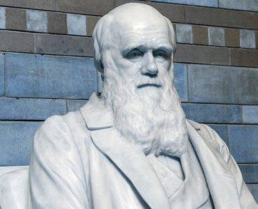 Charles Darwin - blue tinted background