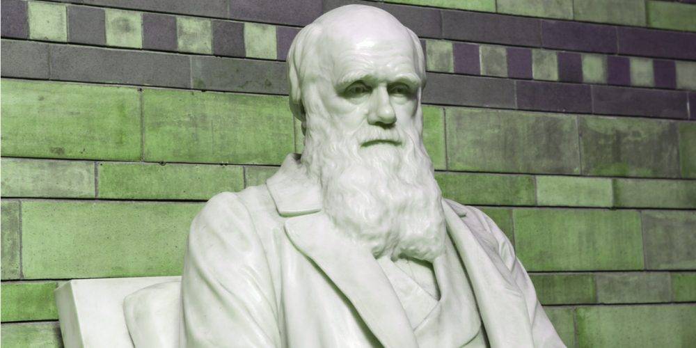 Charles Darwin - green tinted background