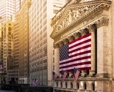 American flag on front of New York Stock Exchange