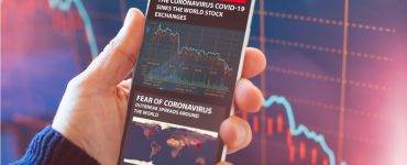 Smartphone showing coronavirus stock market crash