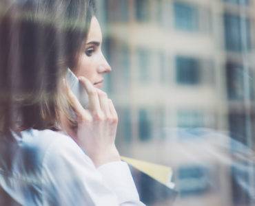 Woman talking on phone