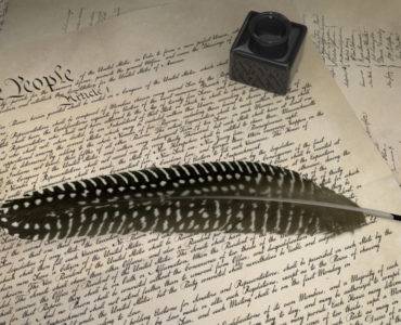 Constitution quill pen and inkpot