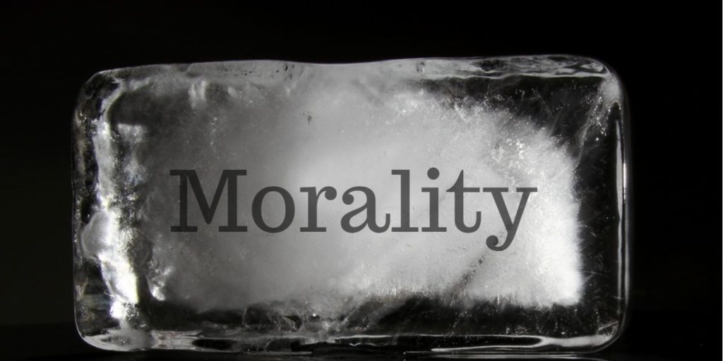 Frozen ethics Morality in block of ice