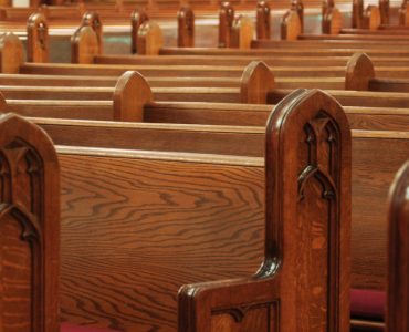 Rows of church pews