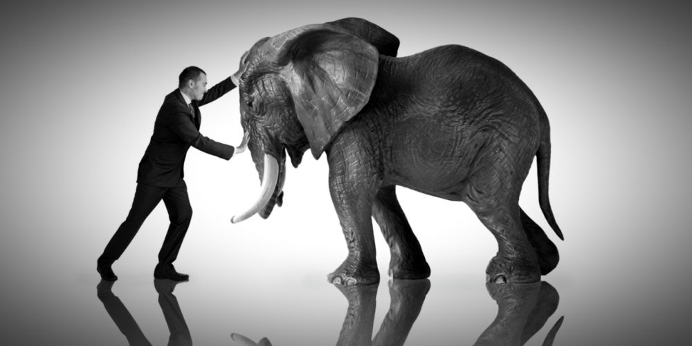 Businessman vs Republican Party elephant
