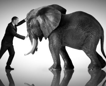 Businessman vs Republican Party elephant