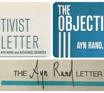 Ayn Rand's three periodical mastheads