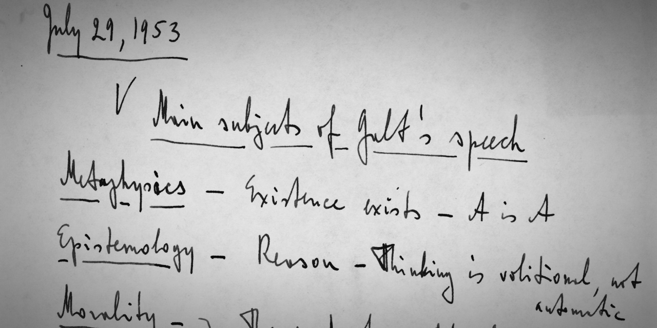 Handwritten Notes and Drafts for Atlas Shrugged