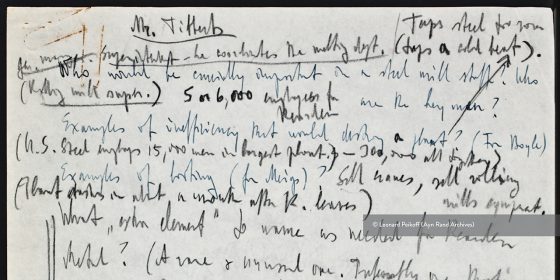 Unlocking Text from Rand’s Handwritten Notes and Drafts: The Ayn Rand Archives Volunteer Transcription Project